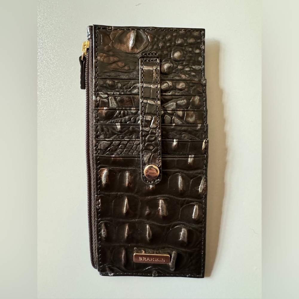 BRAND NEW AUTHENTIC Brahmin Credit Card Wallet Melbourne style in Ironwood